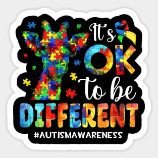 Cute Giraffe Its Ok To Be Different Sticker